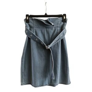 J Brand Denim Skirt Women's Size XS Tranquil Pleated Belted Blue Y2K Bratz Retro